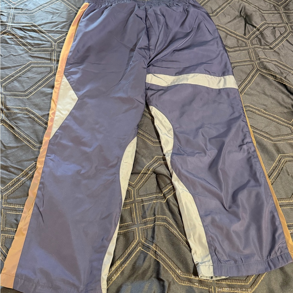 C’est Bon Men's Heavyweight Blue and Gray Track Pants